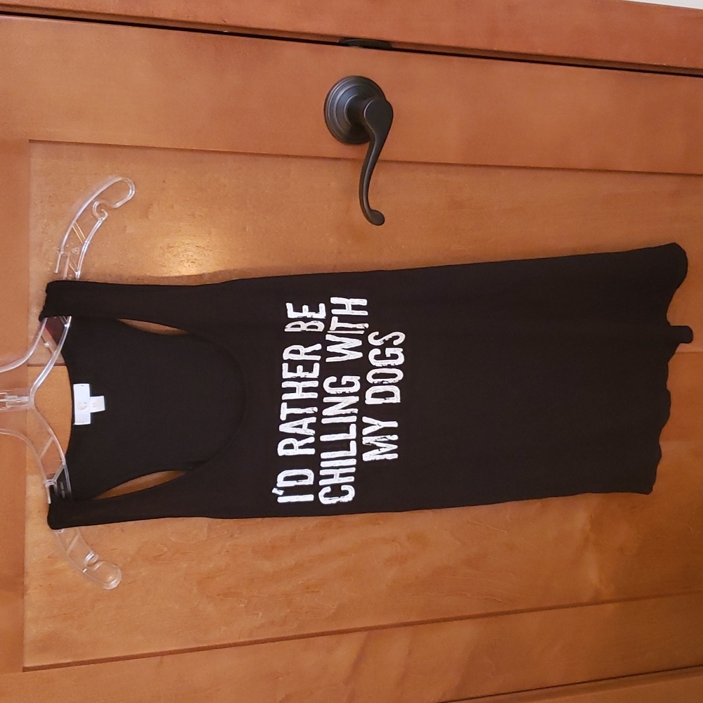 I'd rather be Chilling with my dogs tank top. Super soft fabric. Black